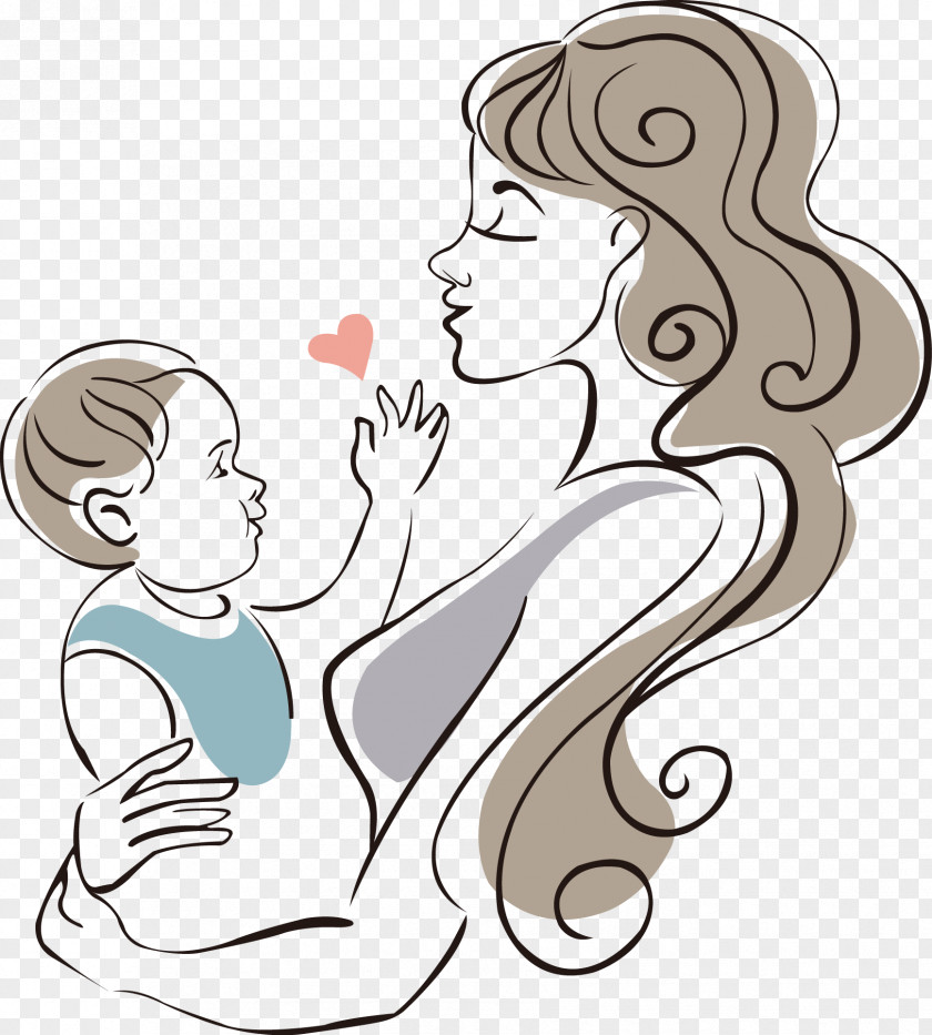 Mother And Baby Drawing Infant Child PNG
