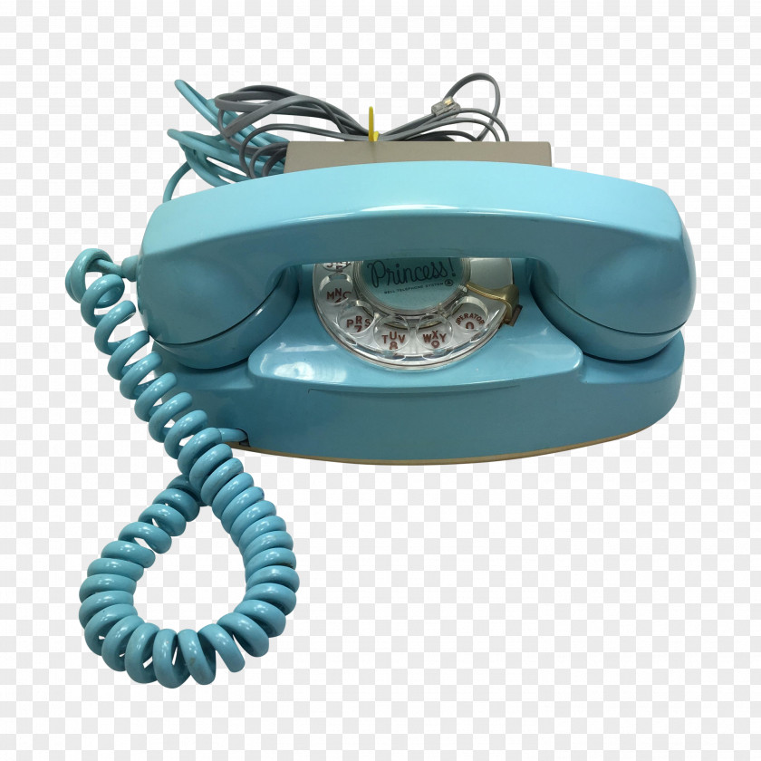 Telephone Turquoise Corded Phone PNG