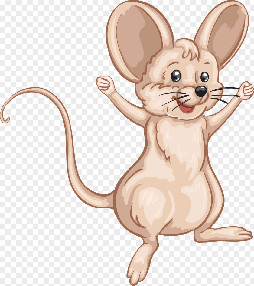 Beige Cartoon Mouse Photography Illustration PNG