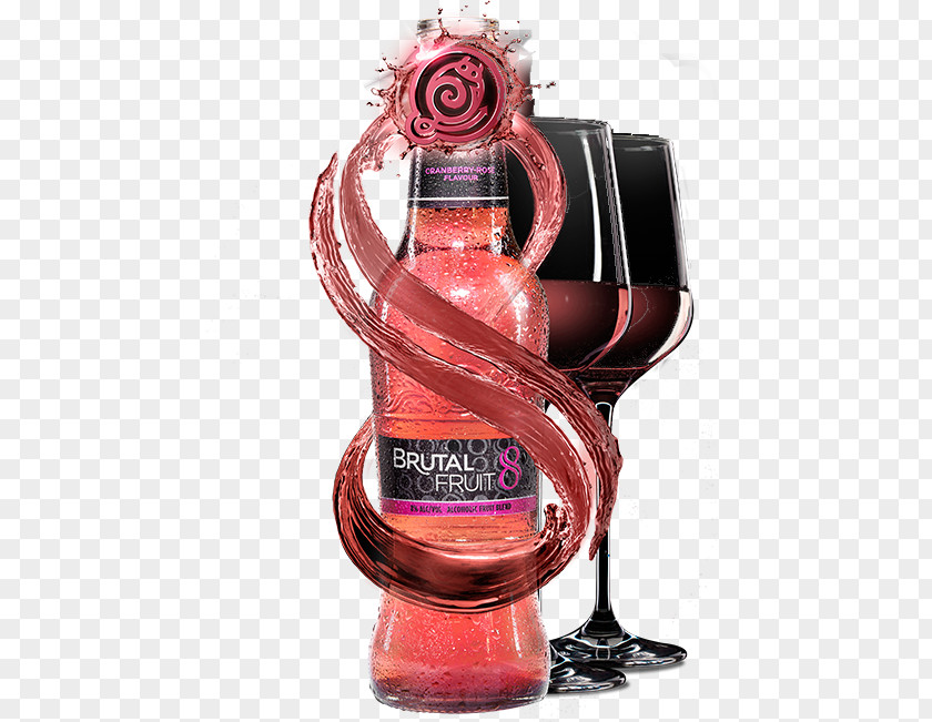 Cranberry Juice Glass Bottle Liqueur PNG