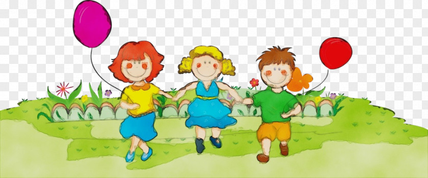 Child Cartoon People Play Green PNG