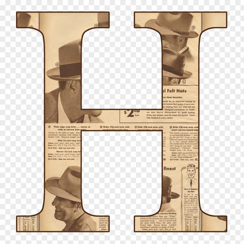 H Letter Alphabet Newspaper PNG