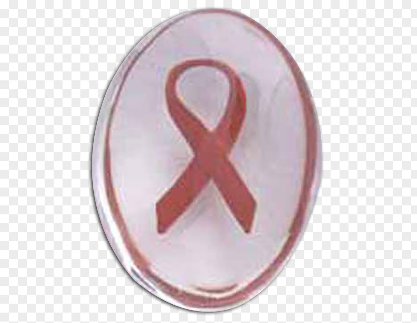 Ribbon Awareness Worry Stone Pink PNG