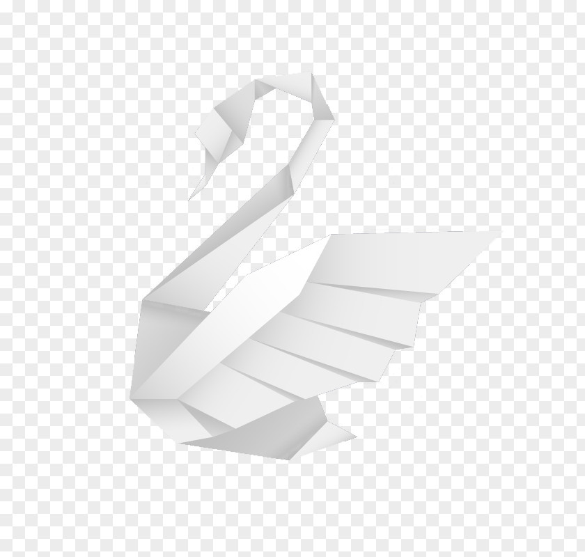 Simple Origami Swan Cygnini Paper White PNG