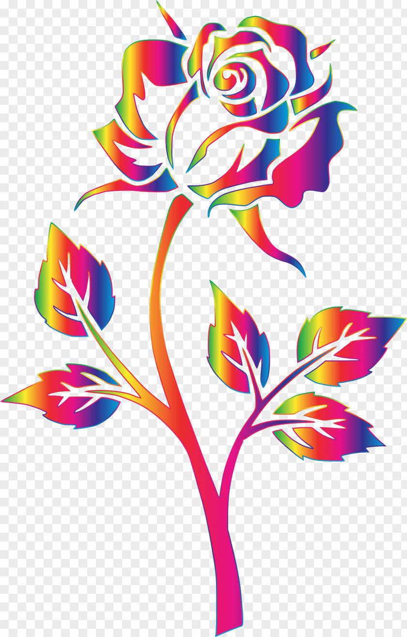 Colorful Chin Rose Clip Art PNG