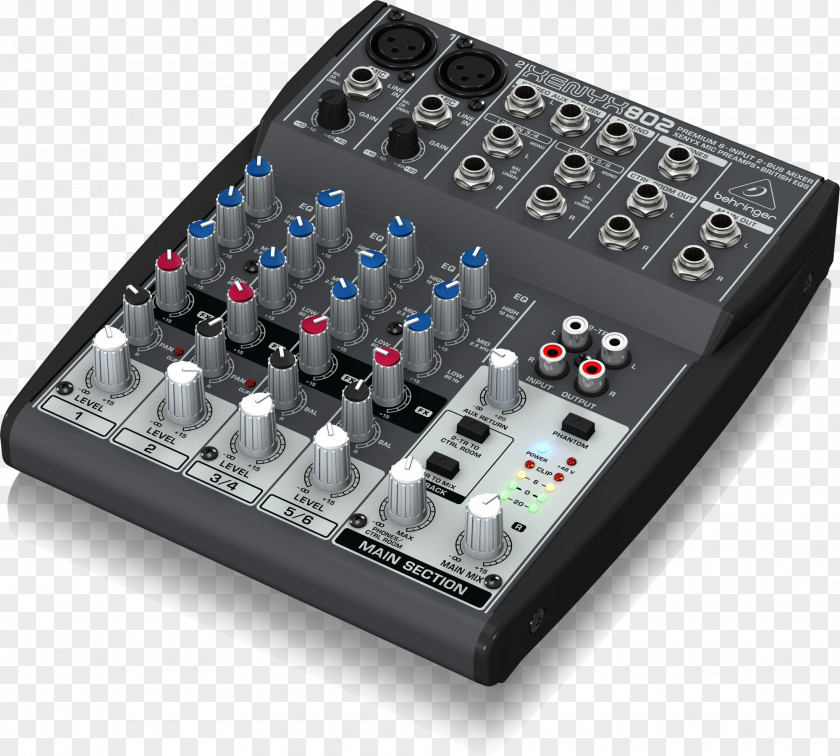 Audio Mixers Behringer Xenyx 802 DJ Mixer X1222USB PNG