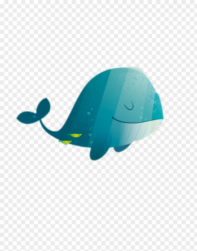 Hand-painted Sun Whale Illustration PNG