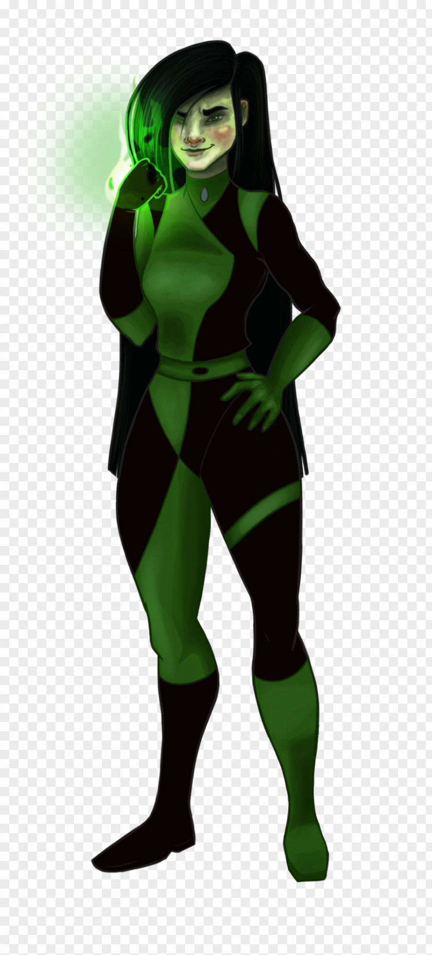 Kim Possible Superhero Green Spandex Costume Animated Cartoon PNG