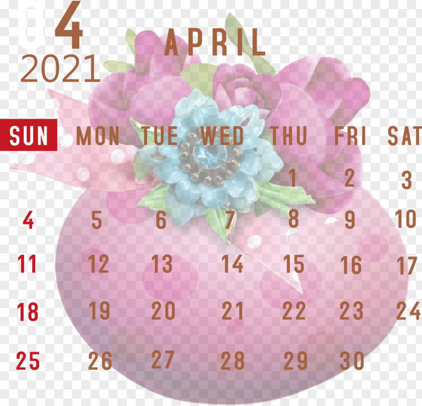 April 2021 Printable Calendar PNG