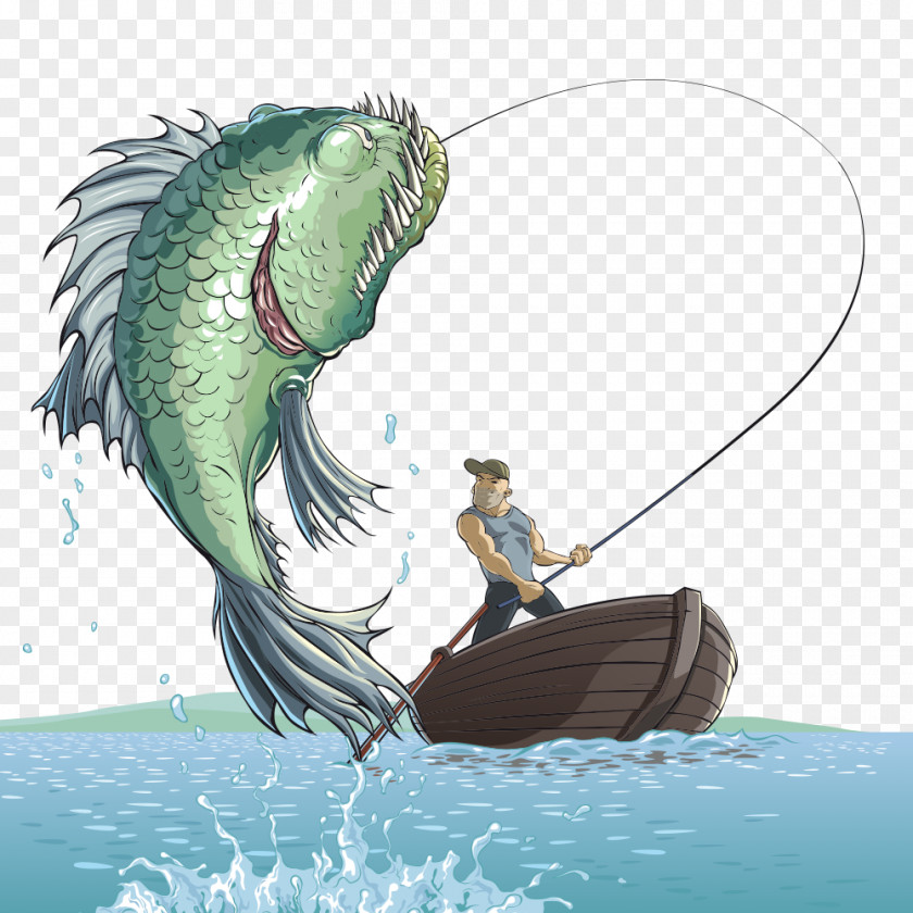 Fishing Man Euclidean Vector PNG