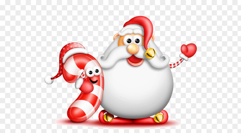Q Version Of Santa Claus Candy Cane Cartoon Christmas Clip Art PNG