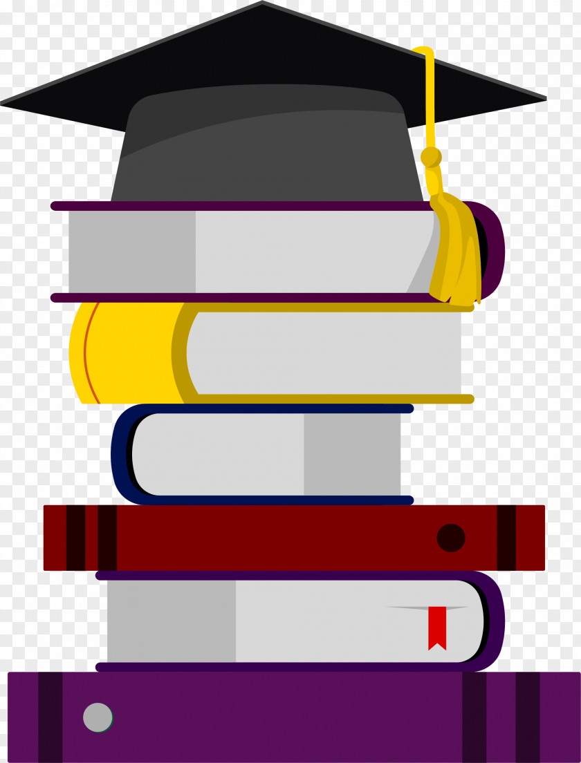 Stacked Books On The Bachelor Cap Icon PNG
