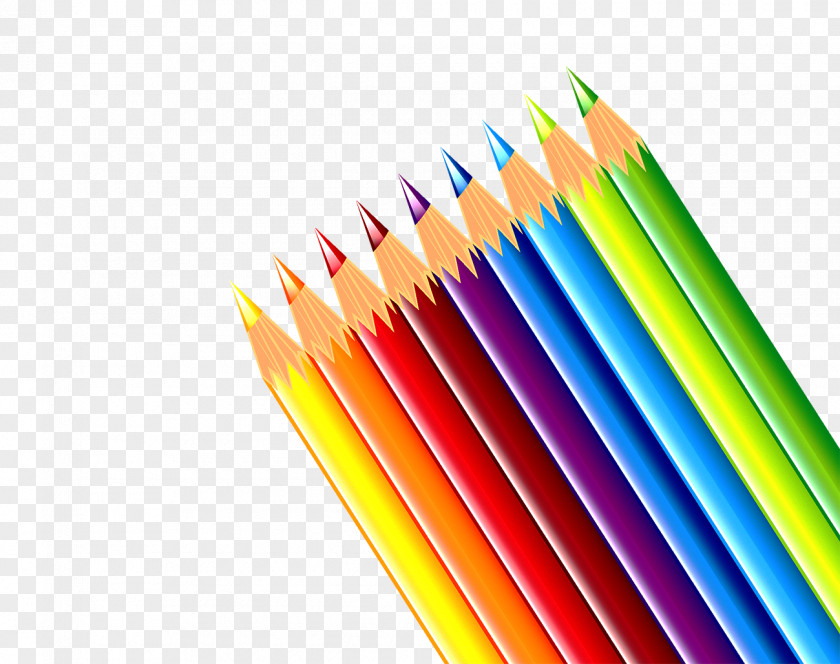 Colorful Pencil Paper Colored Clip Art PNG