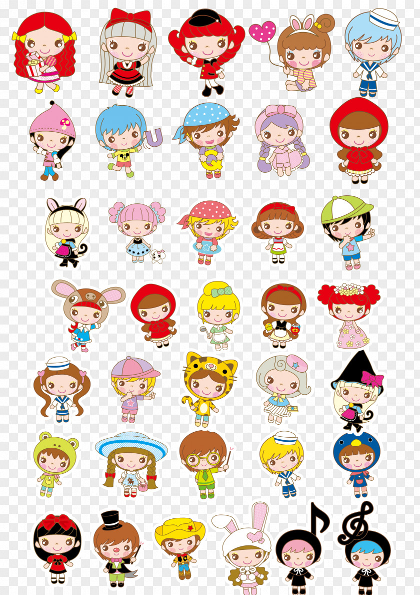 Cute Baby Vector Material Doll PNG