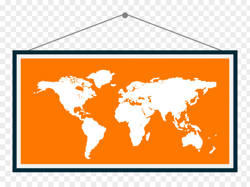 Orange World Map Vector Earth Globe PNG