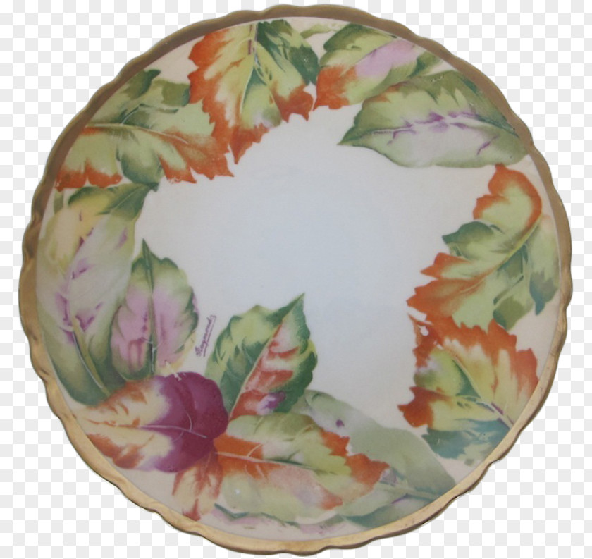 Leaves Hand-painted Tableware Platter Plate Porcelain PNG