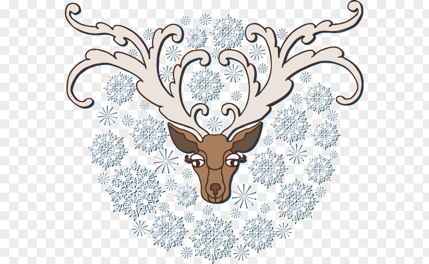 Antlers Painted Silver Snowflake Pattern Reindeer Pxe8re Davids Deer Clip Art PNG