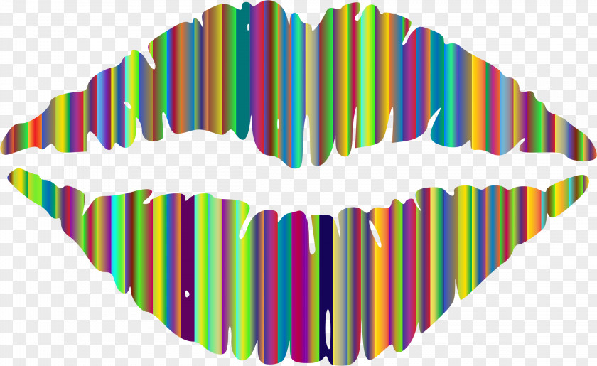 Rainbow Design Lip Clip Art PNG