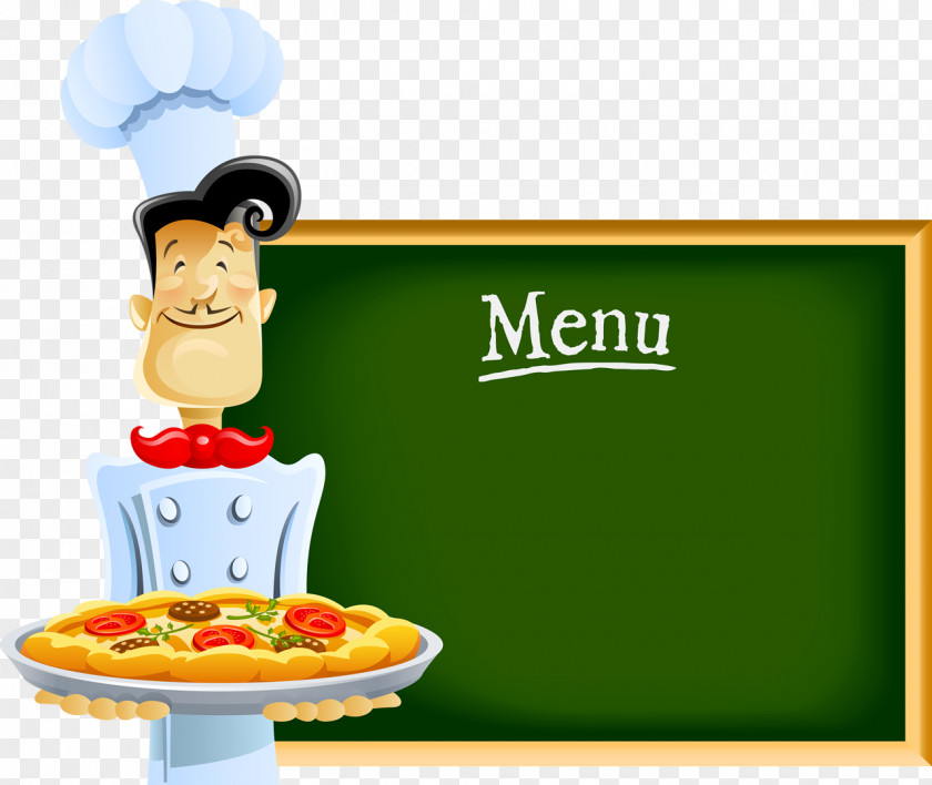Pizza Chef Menu Cartoon PNG