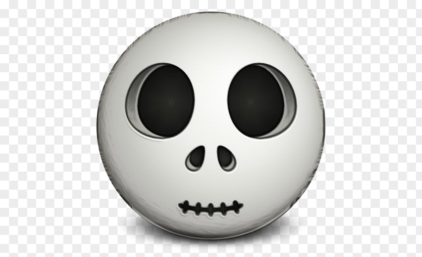 Blackandwhite Emoticon Skull PNG