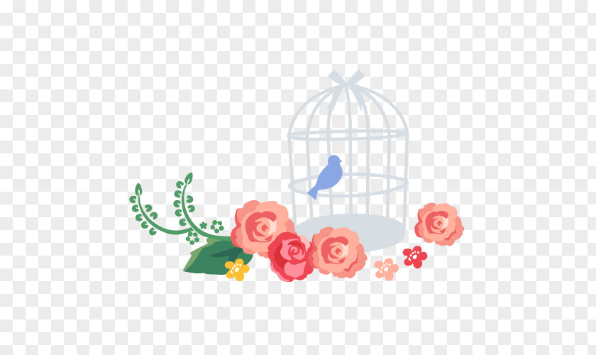 Cage Basket And Flower. PNG