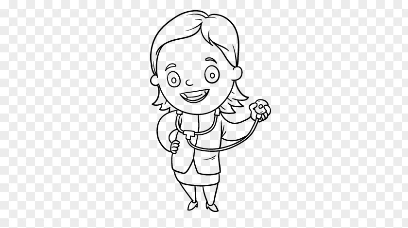 Doctor Woman Drawing Coloring Book Physician Character PNG
