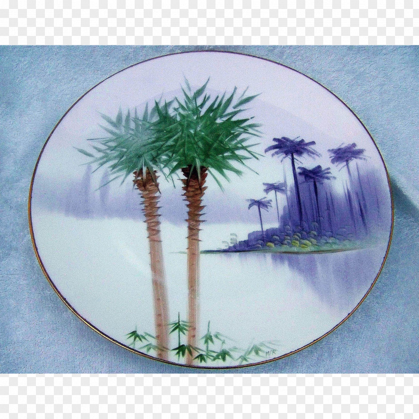 Hand-painted Trees Platter Plate Flowerpot Tree Tableware PNG