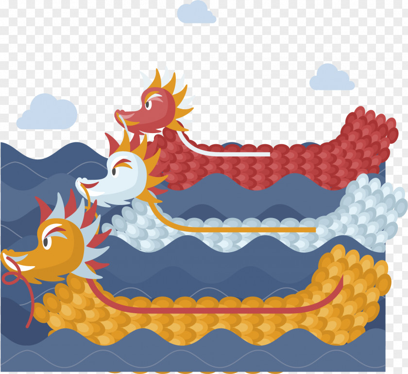 Three Dragon Boat China Zongzi Festival PNG