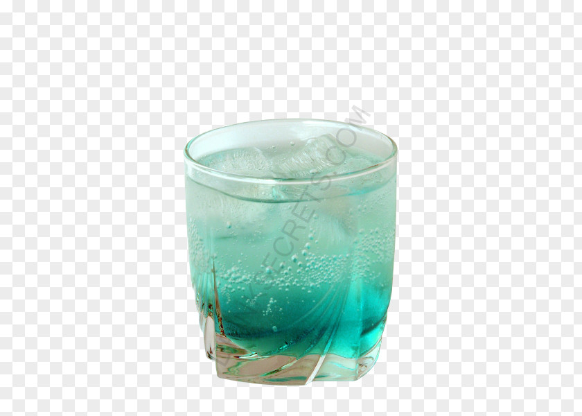 Green Cocktail Blue Hawaii Lagoon Highball Glass Water PNG