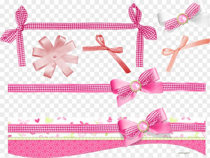 Pink Bow Nodes Rose Clothing Accessories Hair Tie Clip Art PNG
