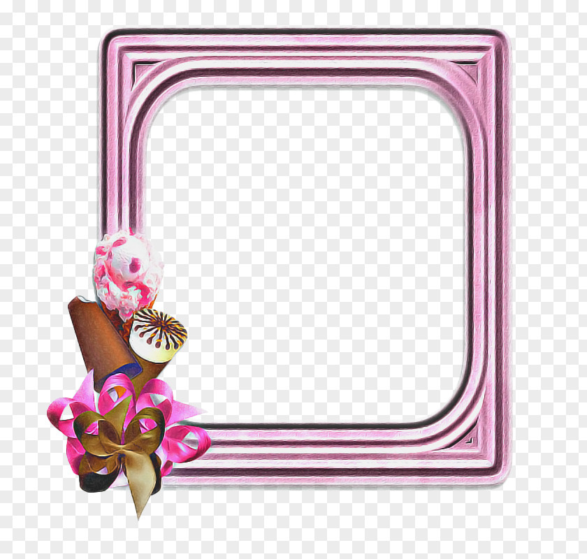 Rectangle Picture Frame Pink Background PNG