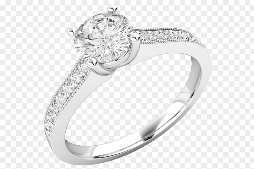 White Gold Ring Settings For Women Diamond Cut Wedding Engagement PNG
