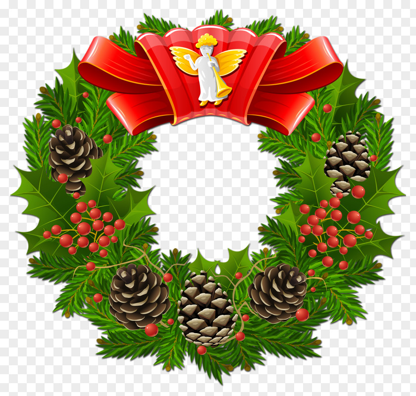 Santa Claus Christmas Wreath Clip Art PNG