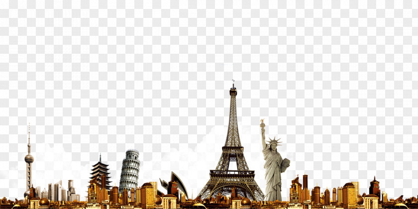 City ​​building Quzhou Oriental Pearl Tower Statue Of Liberty Eiffel Building PNG
