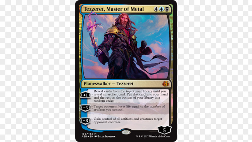 Magic: The Gathering Planeswalker Aether Revolt Tezzeret, Master Of Metal Kaladesh PNG