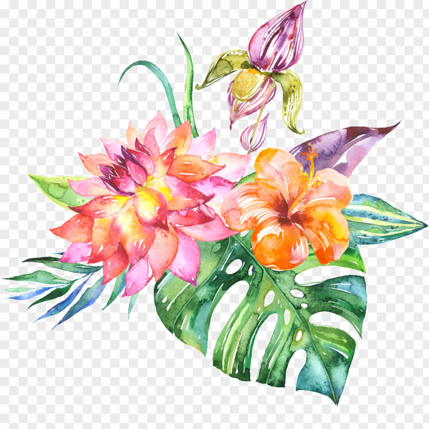 Watercolor: Flowers Watercolour Floral Bouquets Watercolor Painting Design PNG