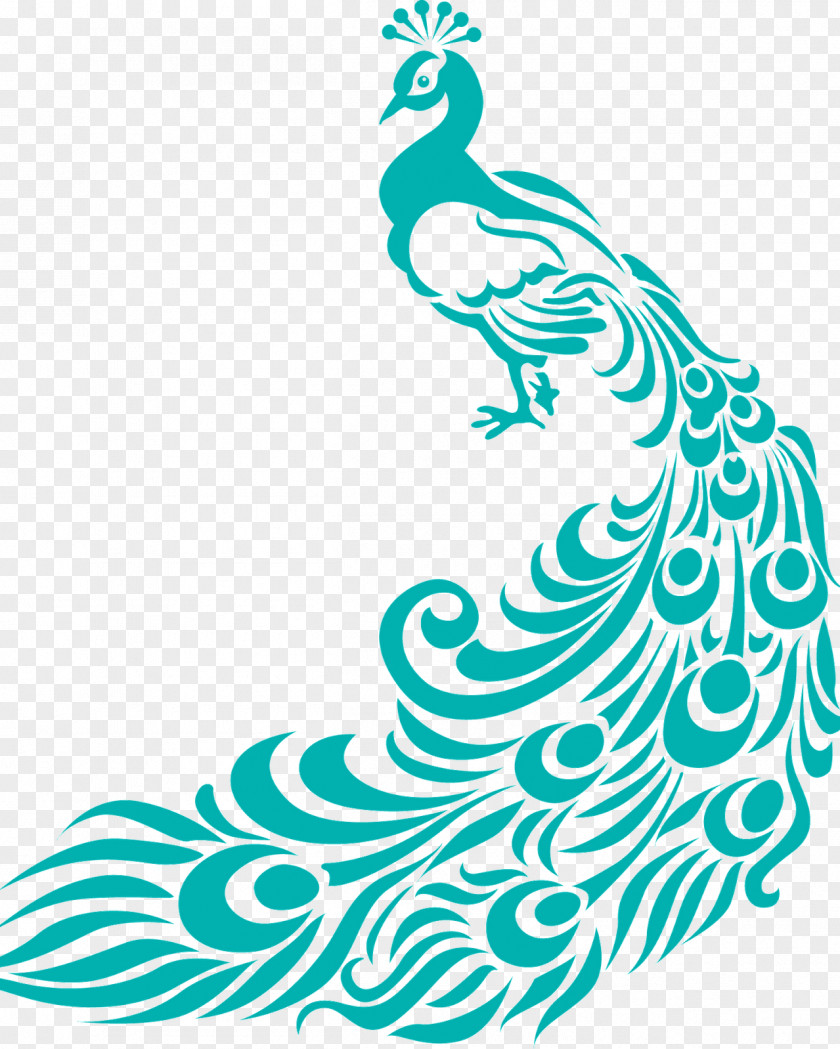 Blue Peacock Pattern Peafowl Bird Feather Clip Art PNG