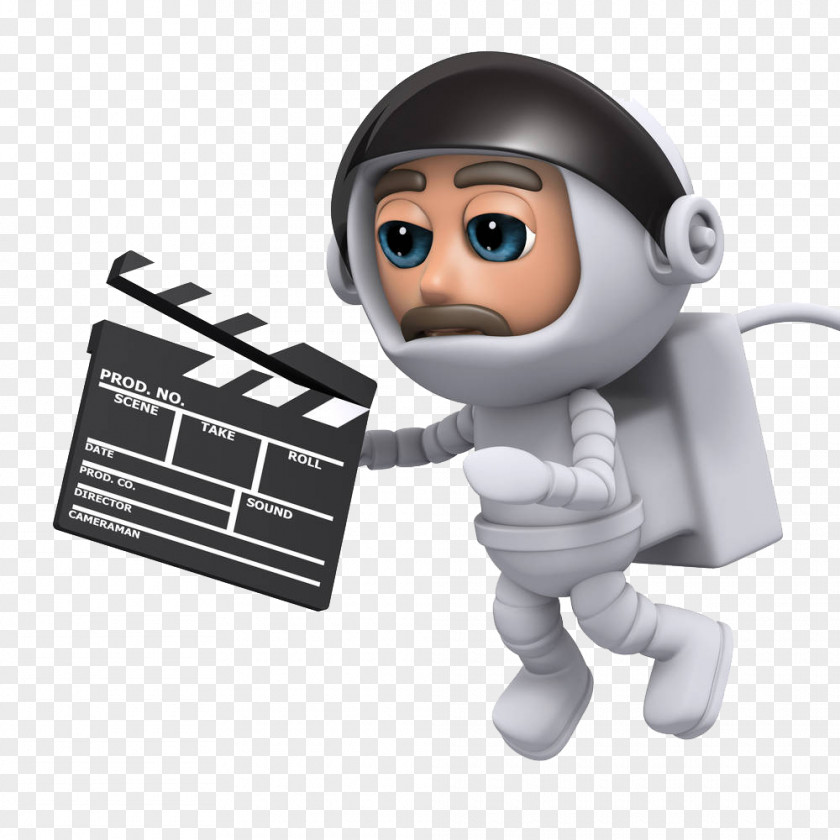 Hand Clapperboards Astronaut Cartoon Film Clapperboard PNG