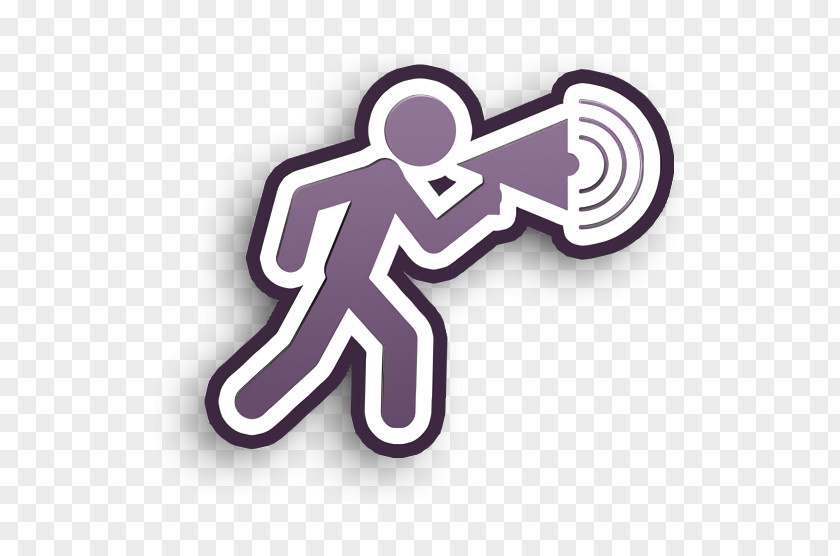 Humans Resources Icon Man Walking Talking By A Speaker PNG