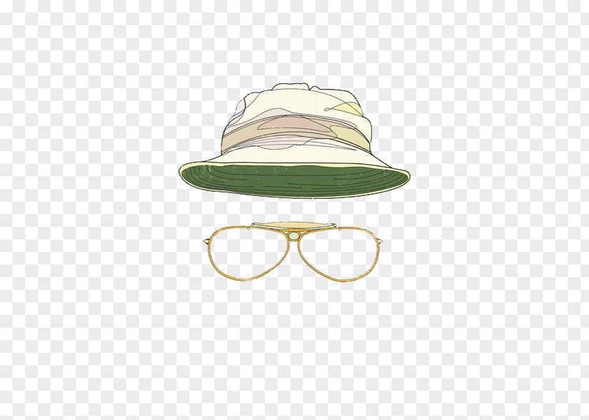 Simple Illustrations Hat Glasses Fear And Loathing In Las Vegas Illustration PNG