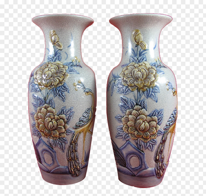 Hoa Sứ Vase Ceramic Cobalt Blue Pottery PNG