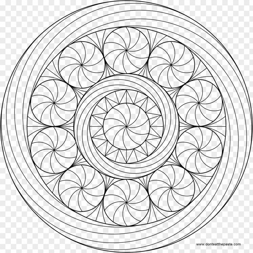 Ornaments And Mandala Shapes Coloring Book Tibetan Buddhism Chakra PNG