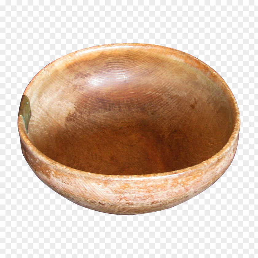 Wood Treen Bowl Ceramic 18th Century PNG