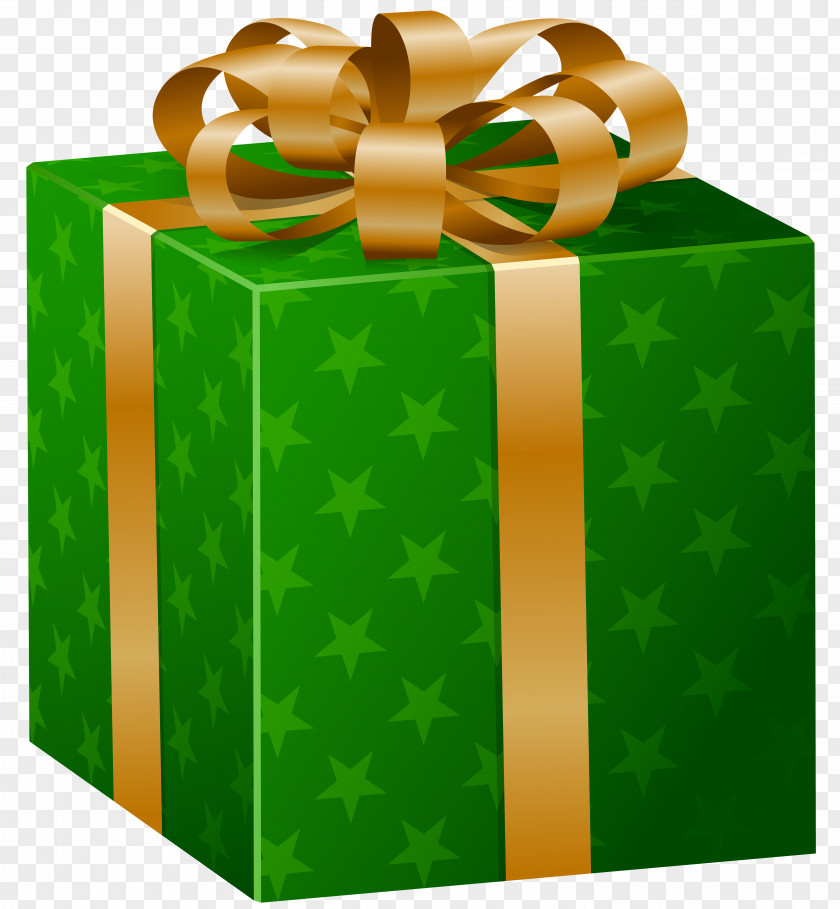 Green Gift Box Clip Art Image Christmas PNG