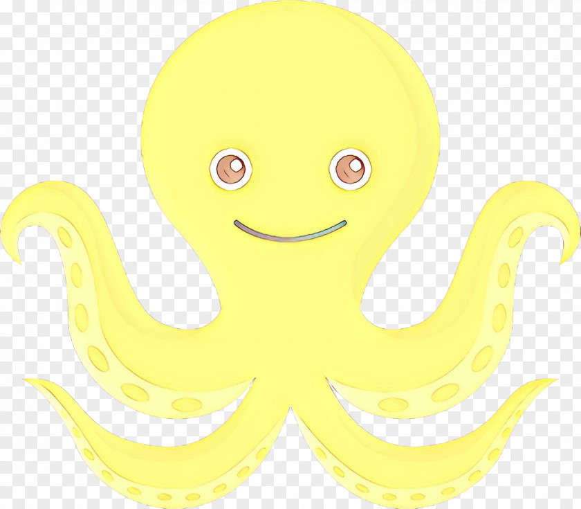 Material Property Smile Octopus Yellow Cartoon Marine Invertebrates Line PNG
