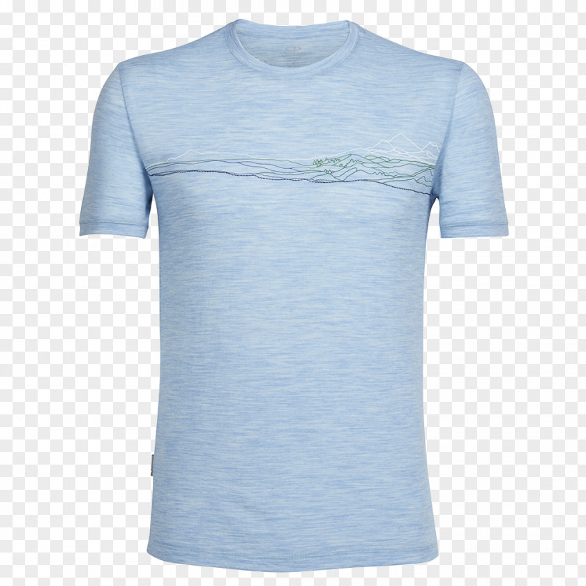 Blue Waterlines T-shirt Merino Icebreaker Sleeve Ylle PNG