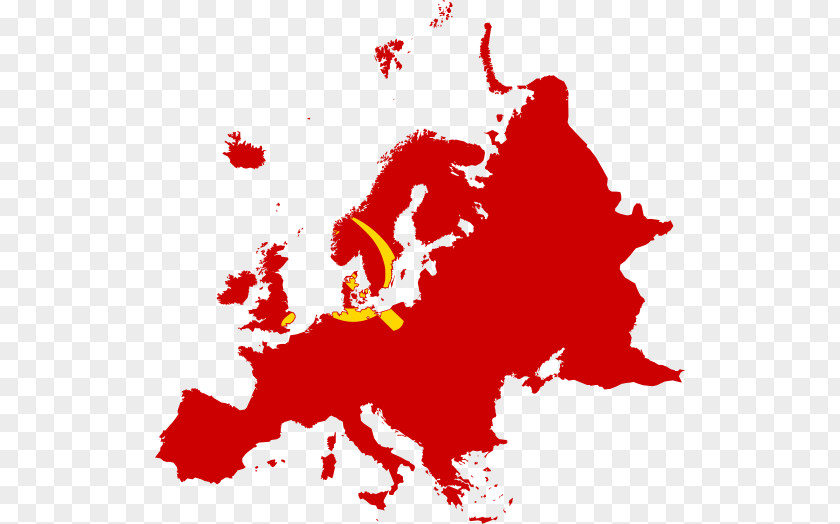 Communism Europe World Map Blank PNG