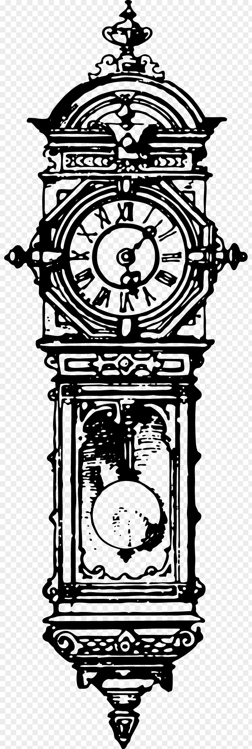 European-style Hand-painted Big Ben Pendulum Clock Longcase Clip Art PNG