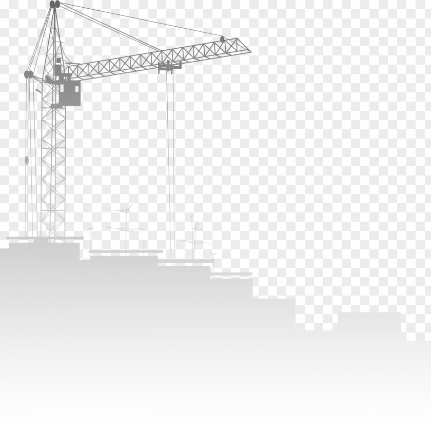 Gray Site Crane Concrete Formwork Architectural Engineering Beam PNG