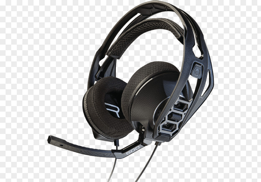 Headphones Xbox 360 Wireless Headset Plantronics RIG 500HX Black PNG